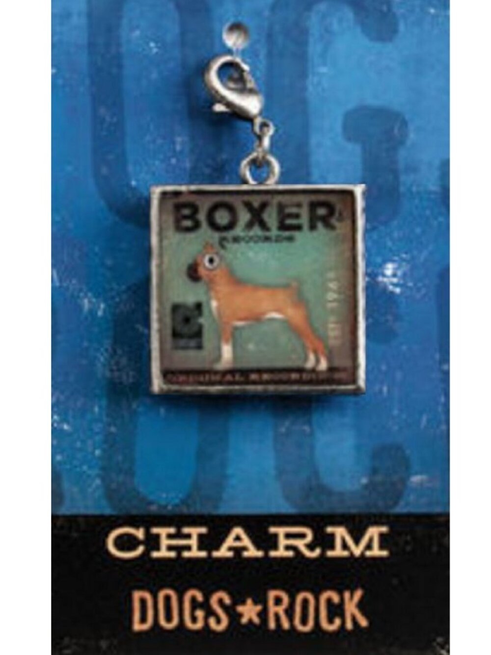 "Boxer Records" Charm for Purse, Zipper Pull, Bracelet, Pet Collar, Etc.